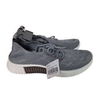 Rouge Helium Womens Gray Mesh Athletic Sneaker Lace Up Shoes Size 8 M